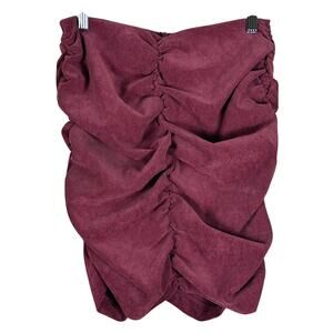 NWT Zara Mini Skirt Womens S Berry Purple Ruched Y2K High Rise Soft Girl Basic
